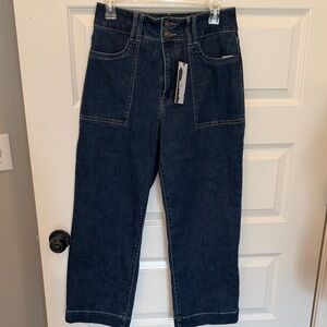 High-Waisted Dark Blue Women's Jeans
